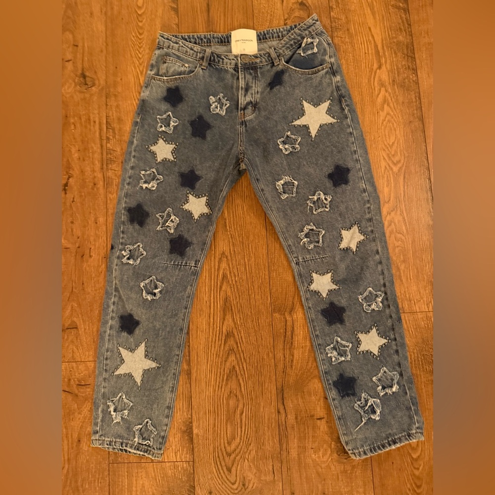 Johnny Blue Star Saints Jeans One Teaspoon embroider patched jeans